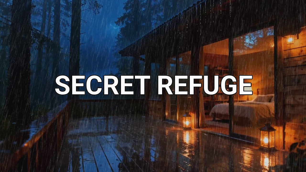 🔴 [Forest Cradle] Heavy Midnight Rain in Dark Woods Cabin to Stop Overthinking and Relax