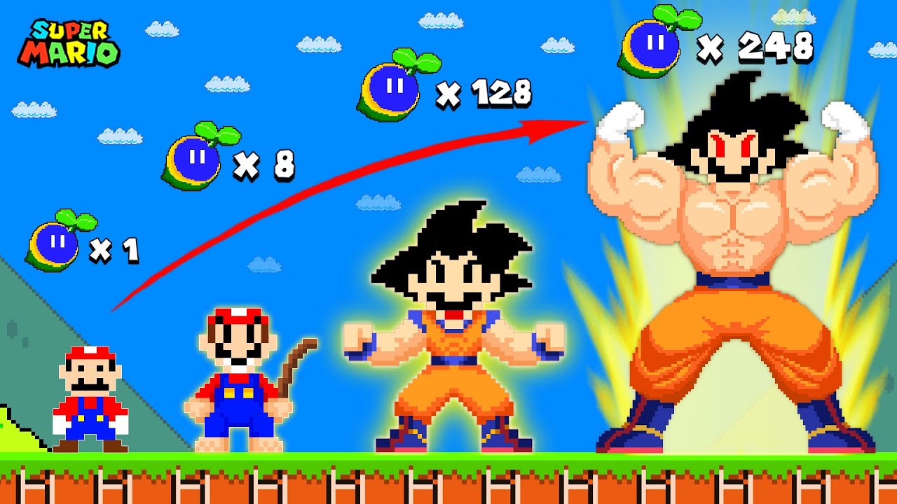 Super Mario Bros. But Every Seed Evolves Mario Into SUPER SAIYAN
