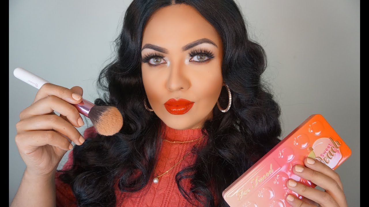 ASMR |  doing your makeup for fun 🍑 Peach Theme 🍑