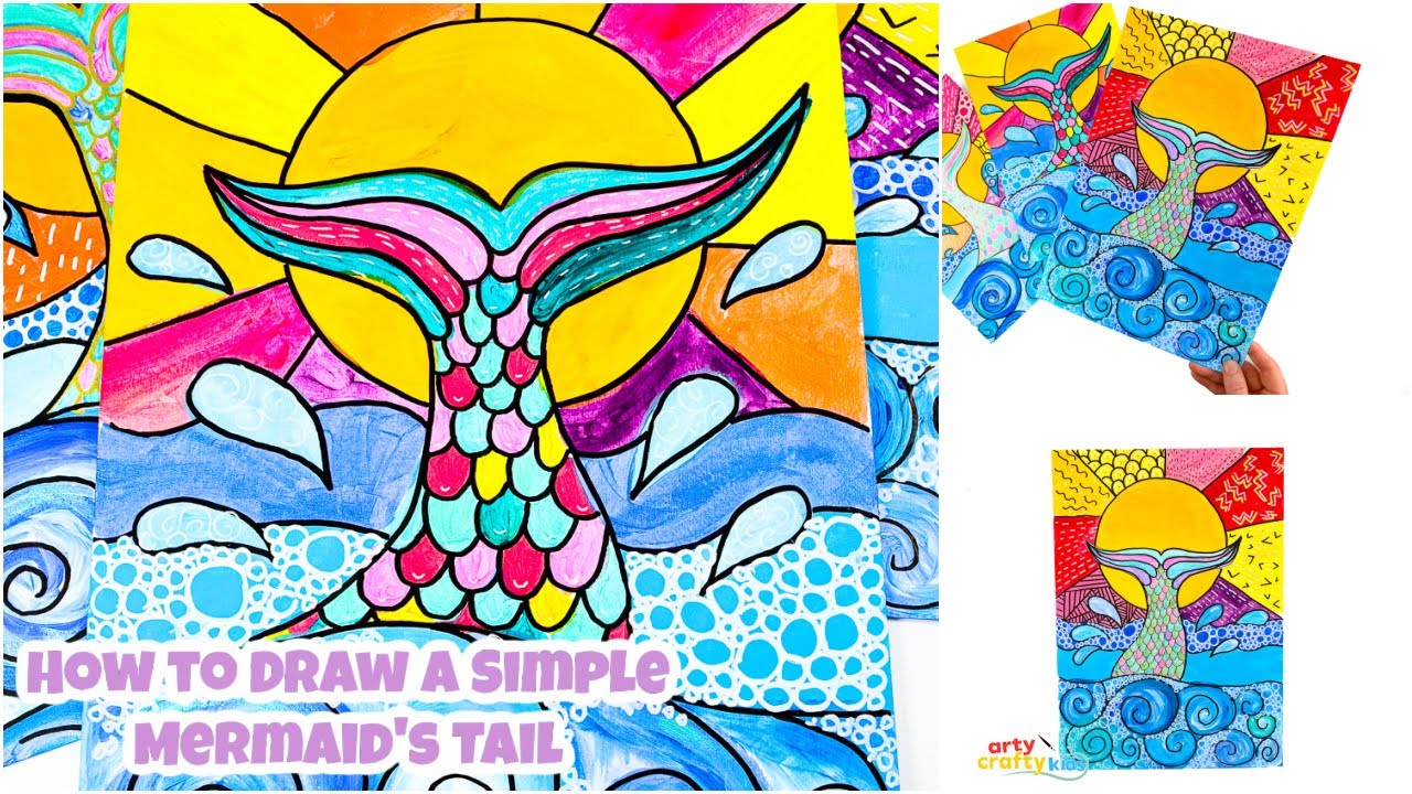 How to Draw a Mermaid's Tail - Step-by-Step Summer Art Project for Kids