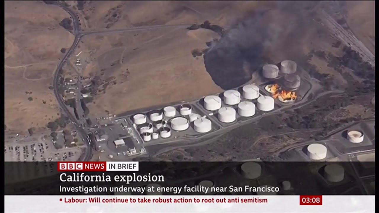 Two large ethanol tanks explode and catch fire (14) (USA) - BBC News - 17th October 2019