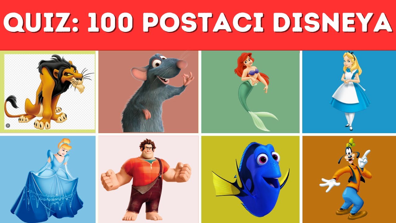 QUIZ: ODGADNIJ 100 POSTACI DISNEYA i PIXAR