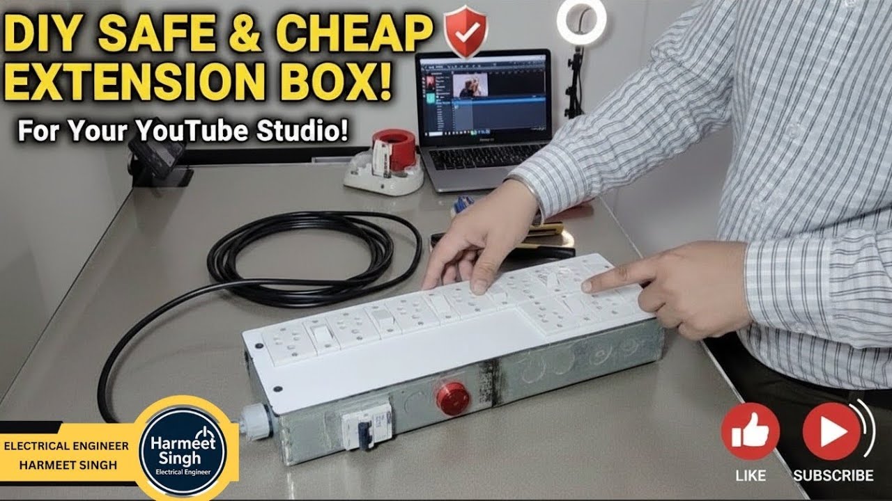 DIY SAFE & LOW COST EXTENSION BOX 😯 KESE BNAYA SAFE & CHEAP for studio I#beginners #electrician #diy
