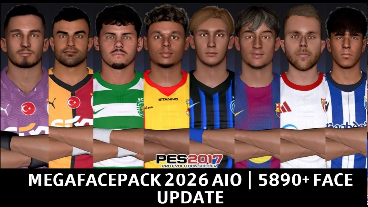 PES 2017 MEGAFACHEPACK 2026 AIO | 5890+ FACE UPDATE FULL HD