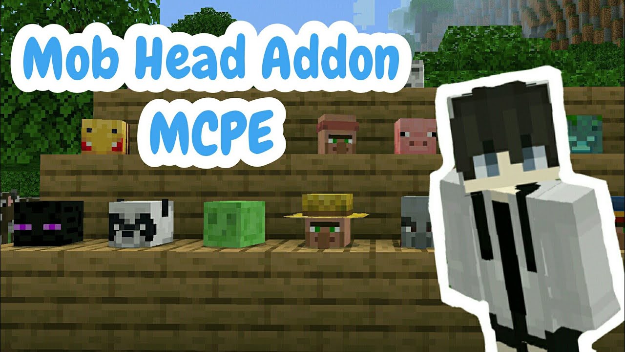 Mob heads Addon MCPE | HINDI | Java Mob Head mod for bedrock edition