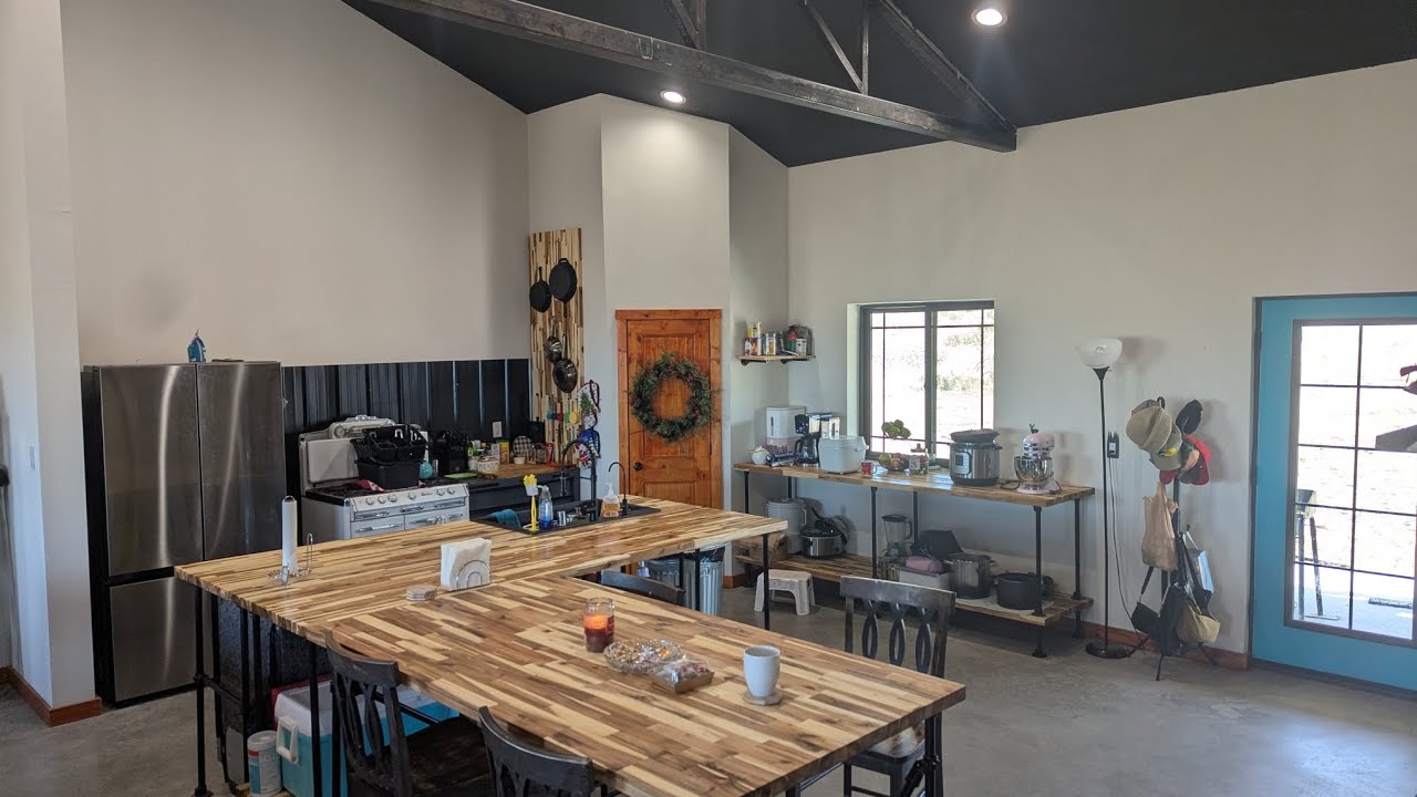Upgraded our Kitchen Island and our Kitchen Table at our Off-grid house! 