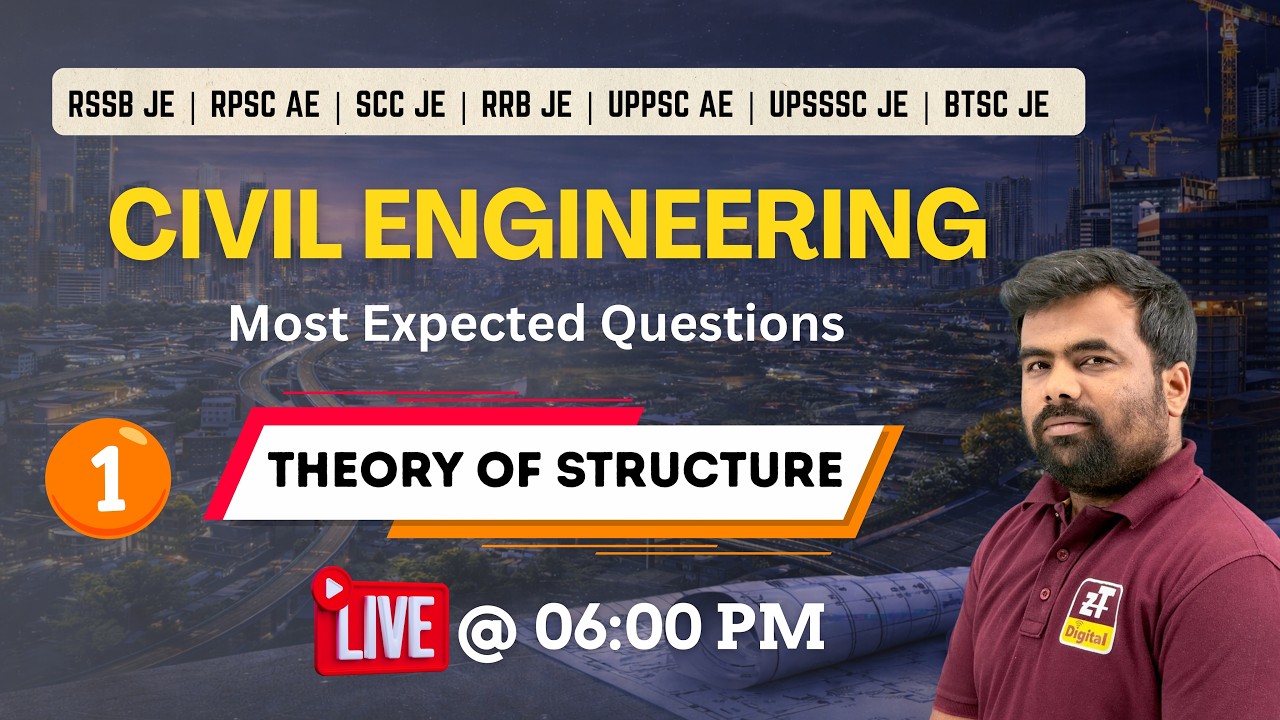 1.Theory of Structure | Most Expected Questions | RSSB JE | RPSC AE | SCC JE | RRB JE II ZONETECH