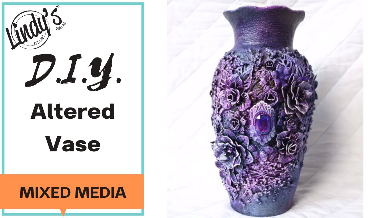 Mixed Media Altered Vase by Yulianna Efremova
