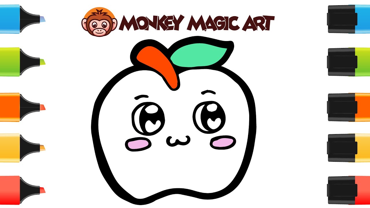 How to Draw a Cute Apple | Step by Step Easy