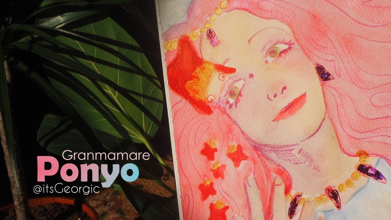 Je peins Granmamare de Ponyo à l'aquarelle !