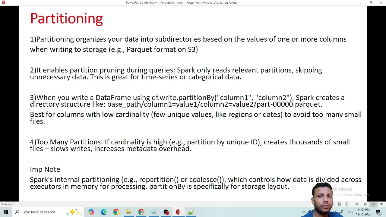 Как работает partitionBy() в Pyspark в EMR