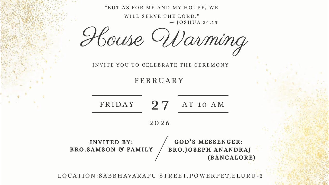 HOUSE WARMING AT BRO.SAMSON ||EL-SHADDAI PRAYER HOUSE-ELURU