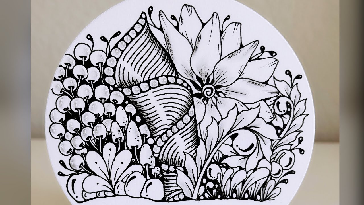 🌿Zentangle Garden🌿 Drawing Guide || Step by Step Tutorial