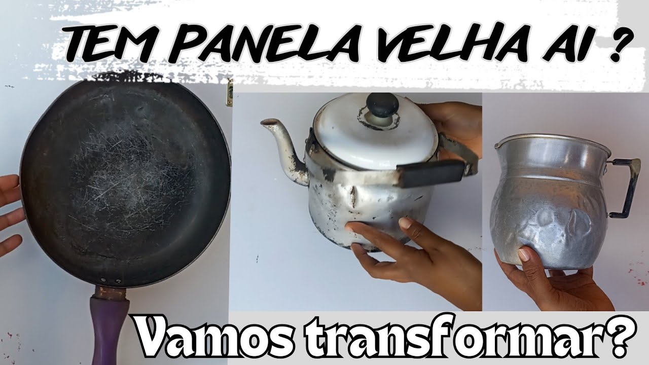 DIY/TRANSFORME PANELAS VELHAS EM LINDAS PEÇAS DE DECORAÇÃO/DECORAR SARTENES VIEJAS/DIKINHA DIY