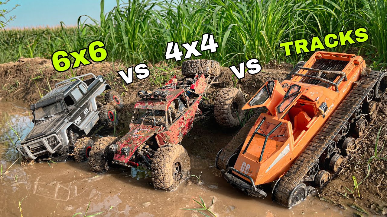 6wd Vs 4wd Vs Track tyre | Rc Rock Crawlers Comparison