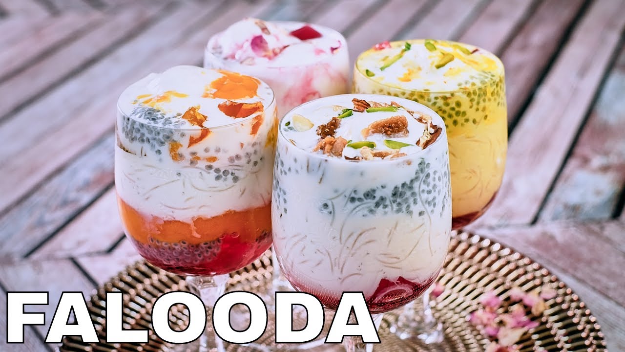 Falooda Recipe (4 Flavors) | Summer Dessert