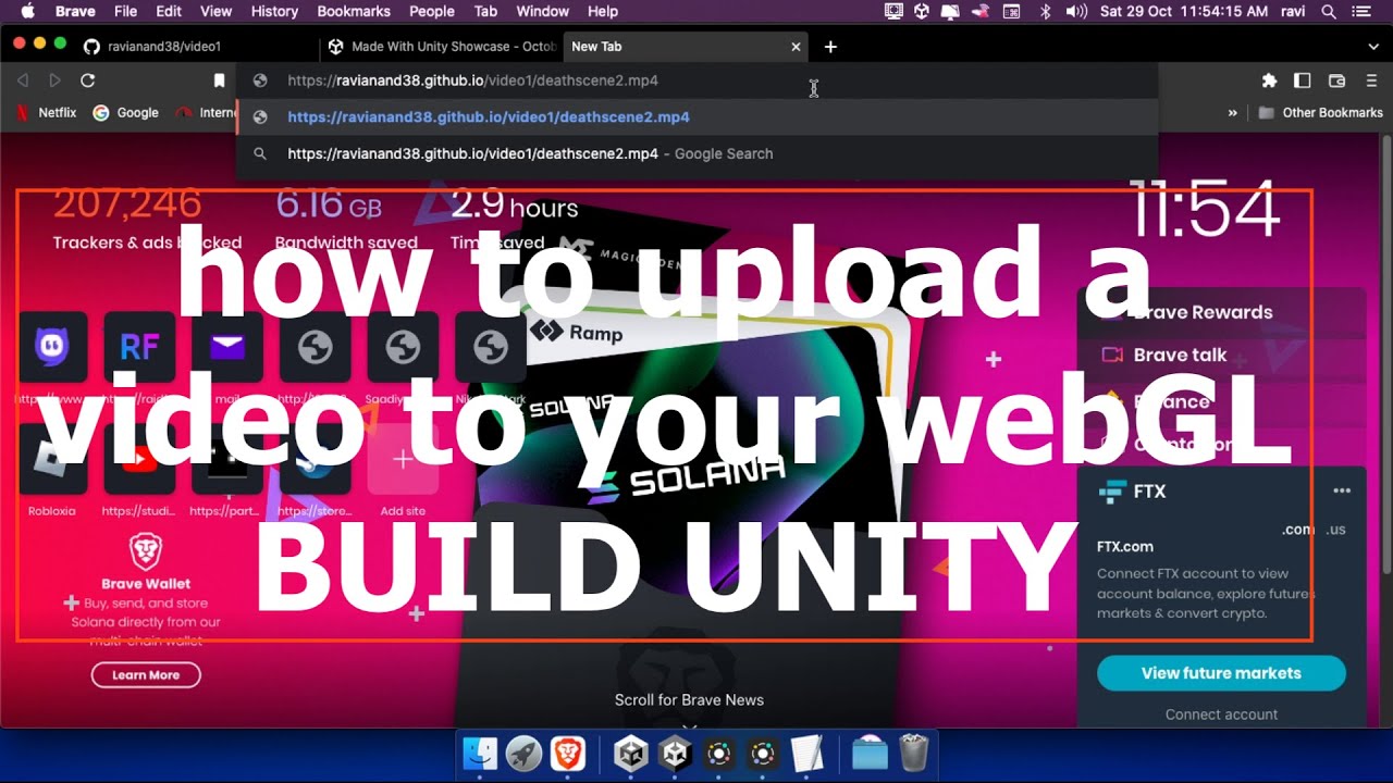 how to upload video in webgl unity 2022