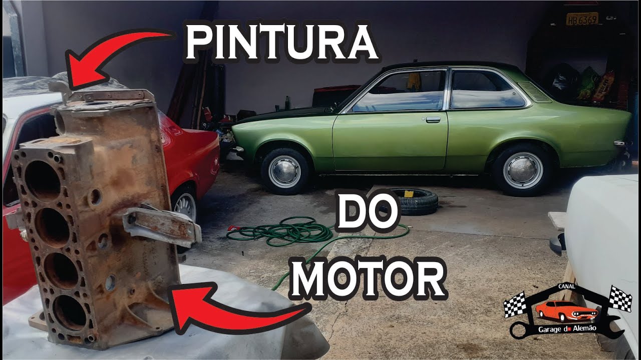 Pintura completa motor chevette | Pintura do motor do chevettão  | Chevette tubarão verde ouro