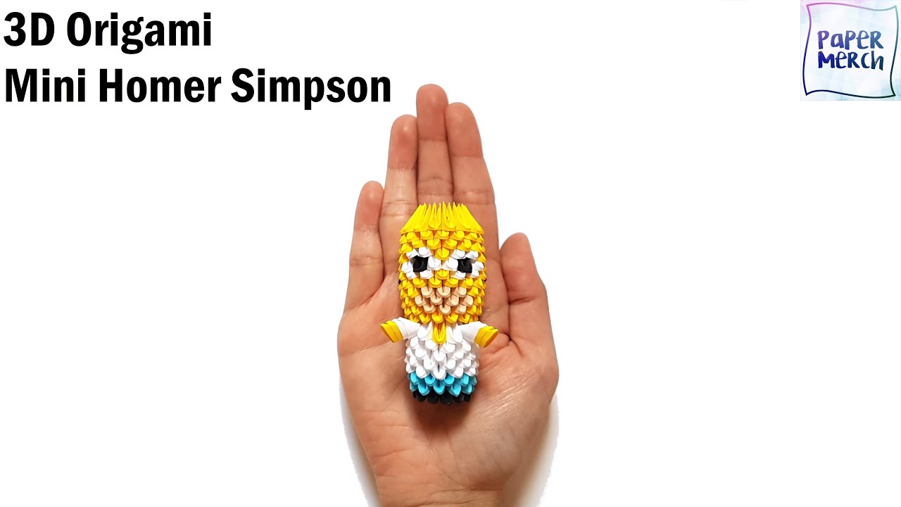 Miniature 3D Origami Homer Simpson