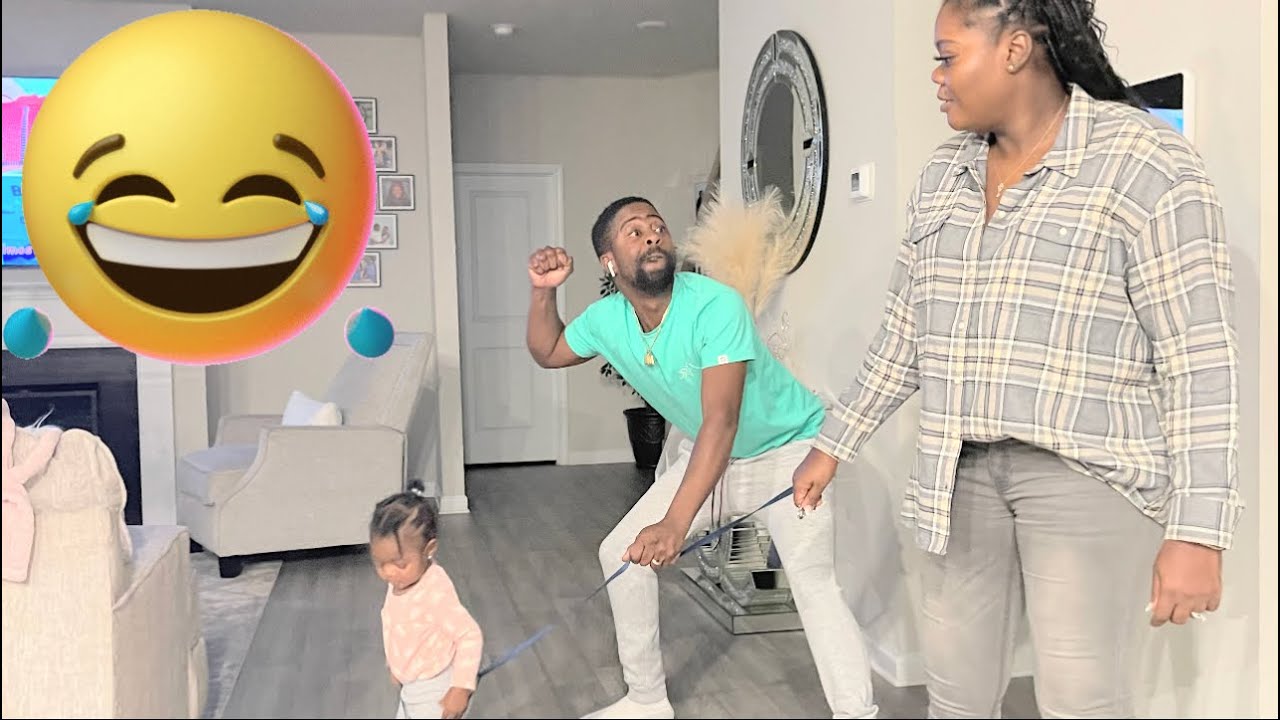 PUT BABY BLESSINGS ON A LEASH TO GET MY HUSBAND REACTION