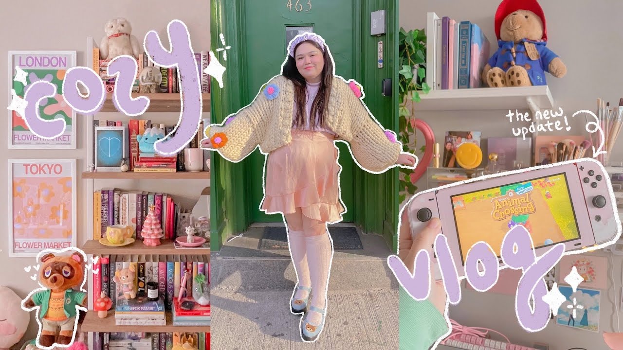 cozy animal crossing & reading vlog 🌱  build a bear, book shopping, & nyc in fall