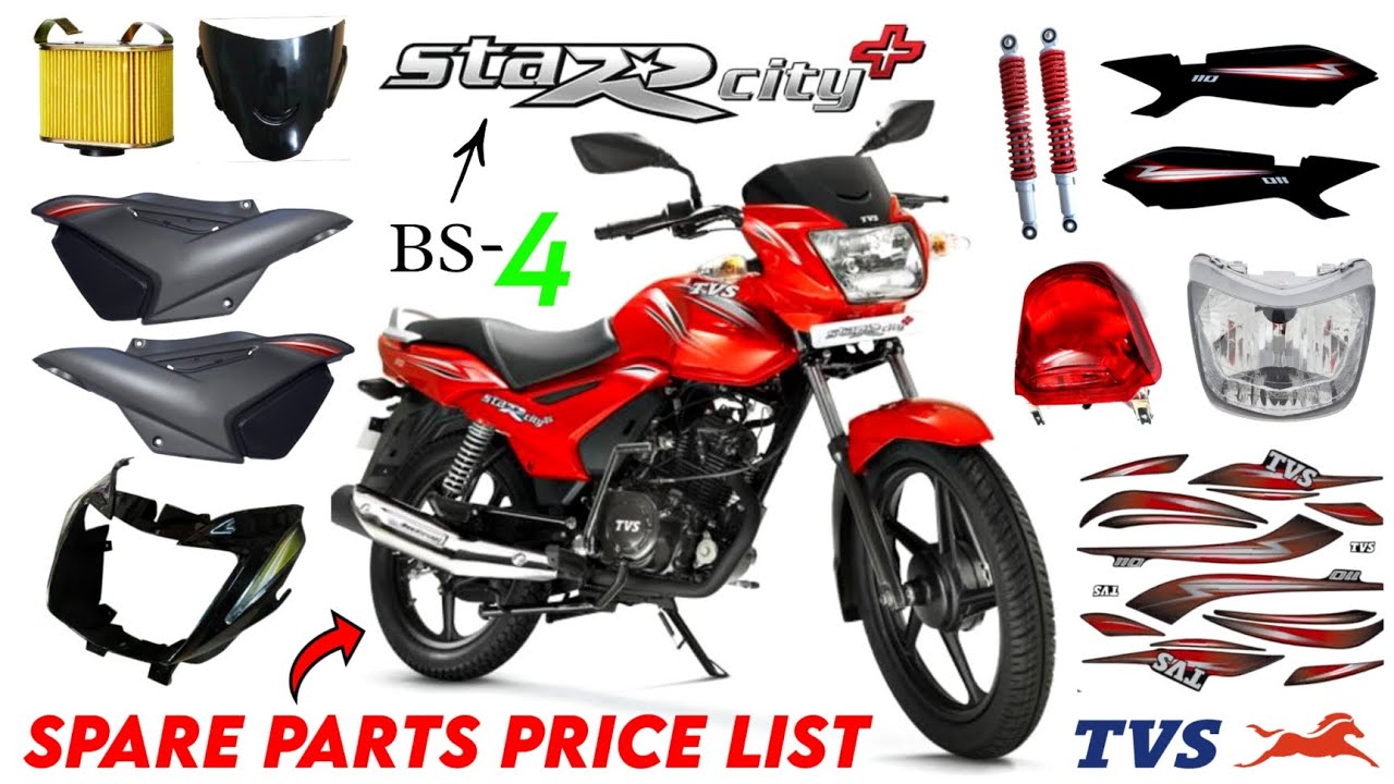 TVS Star City Plus Spare Parts Price List || Star City Plus Spare Parts || Buy Online:- 98932-35053