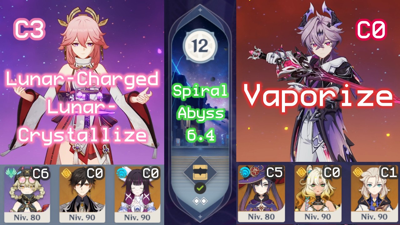 Yae Lunar Charged and Durin Vaporize | Spiral Abyss | Genshin Impact | 6.4