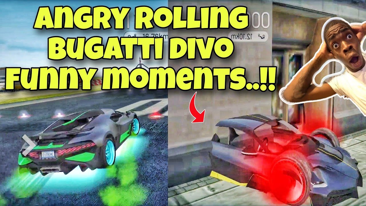 Angry rolling Bugatti divo😱||Funny moments😂||Extreme car driving simulator||