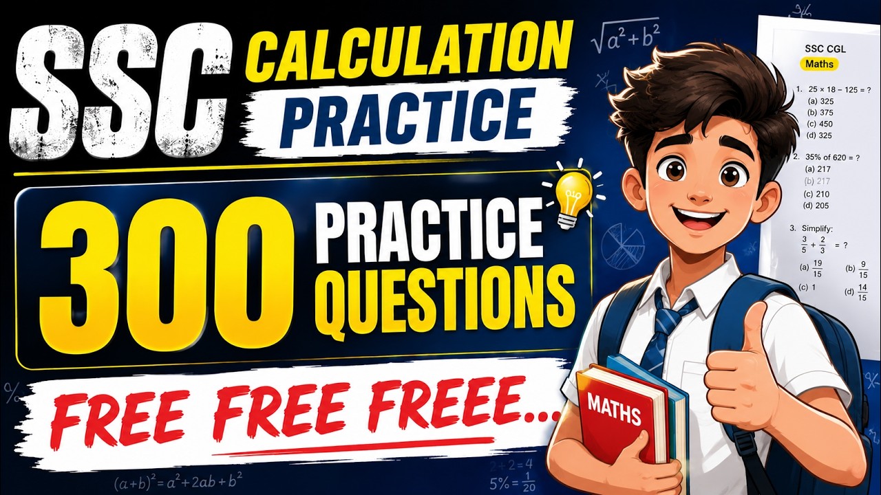 🔥 SSC Calculation Practice | 300 Most Important Questions | Arithmetic + Maths | FREE | SSC CGL 2026