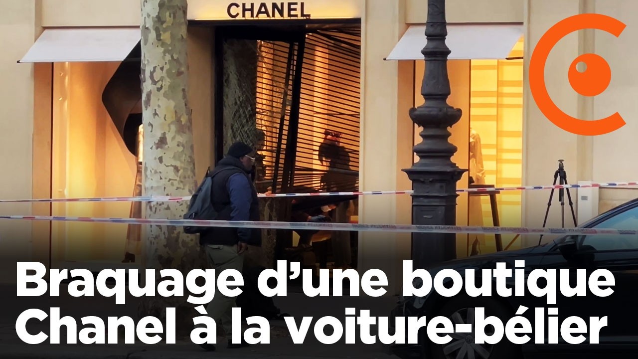Braquage d'une boutique de luxe Chanel à la voiture-bélier dans la nuit à Paris