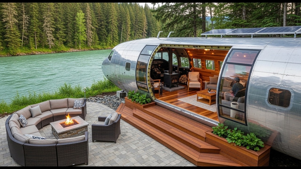 What Happens When You Turn an Old Plane into a Luxury Riverfront Home