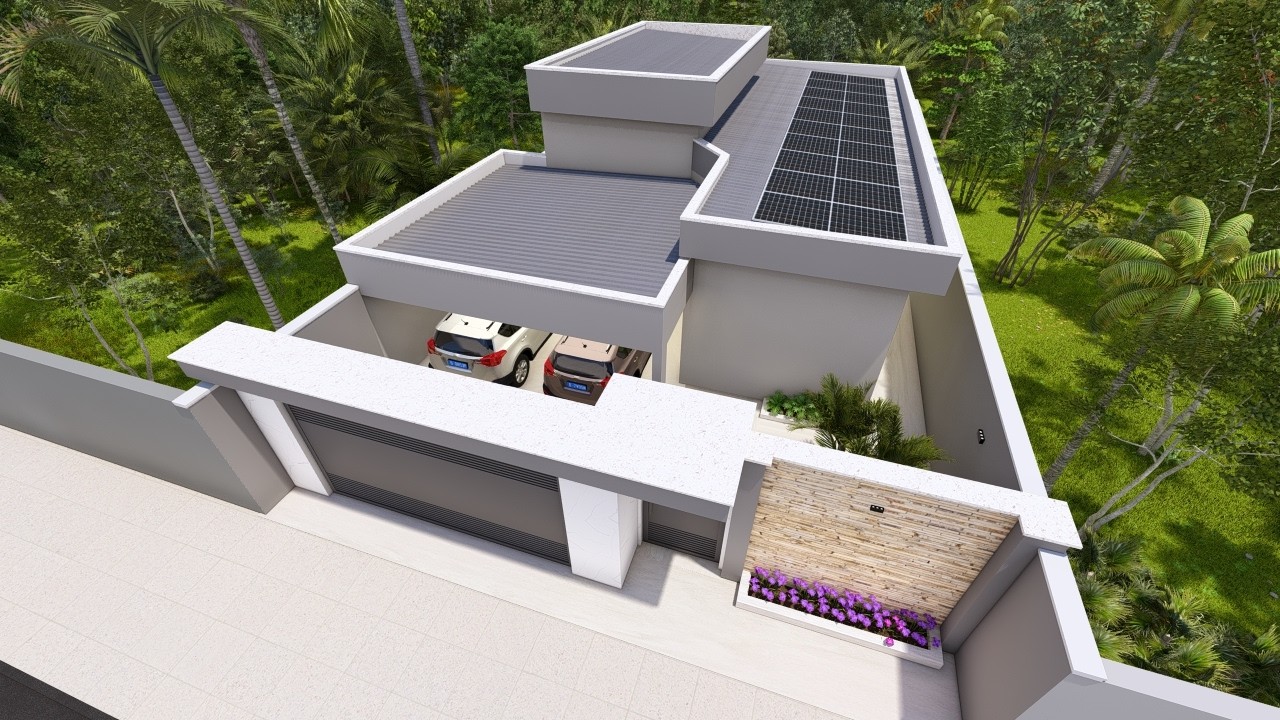 Casa 3D com Pé Direito Alto e Ambientes Integrados | 2 Quartos + Sala Separada