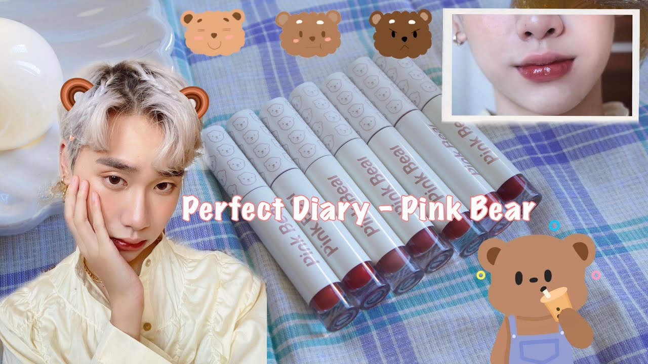 [GIVEAWAY] PERFECT DIARY PINK BEAR | Son Bóng Nội Địa Trung Có Xịn Không? | Yeah I’m Lio