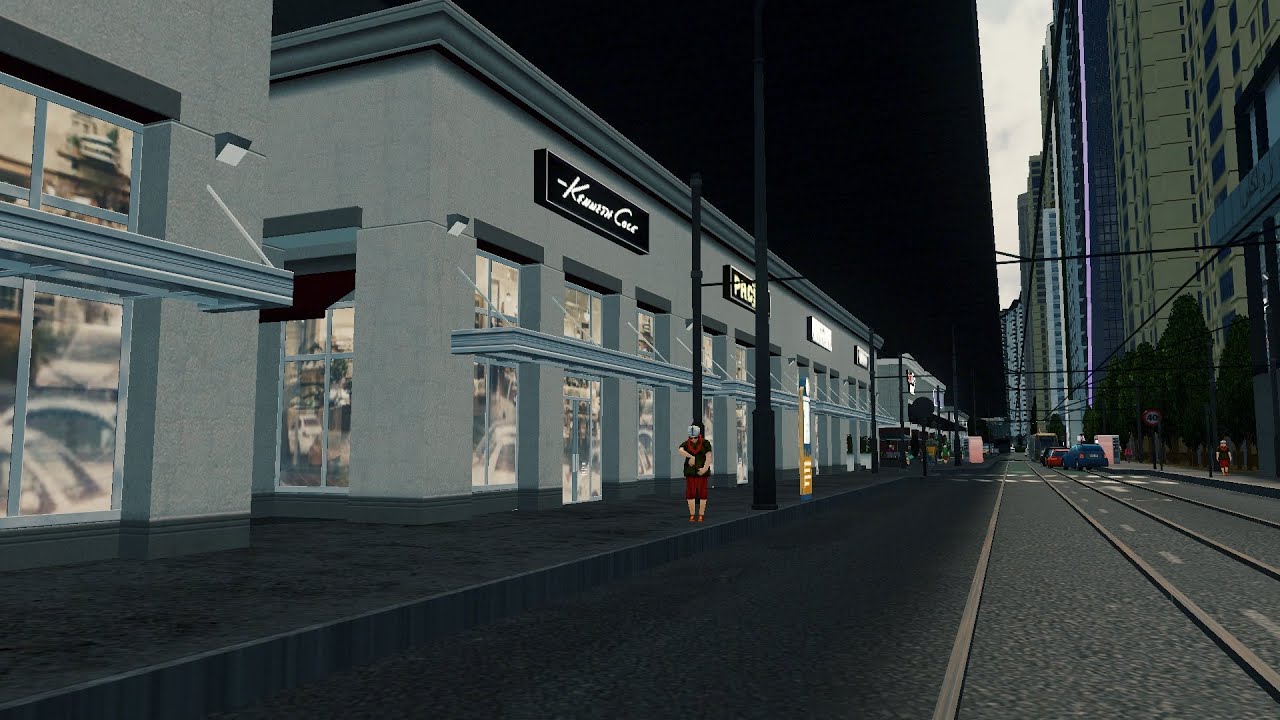 39 detailing storefront signs in the waterfront district -- Cities Skylines