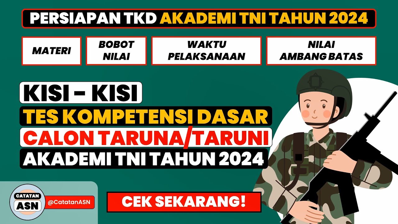 Kisi-kisi Tes Kompetensi Dasar (TKD) Calon Taruna/Taruni Akademi TNI Tahun 2024