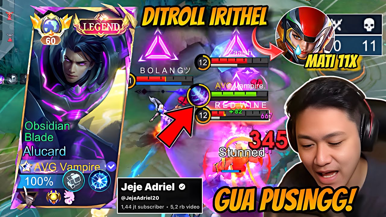 HARD GAME BARENG JEJE ADRIEL! DITROLL IRITHEL MATI 11X, SEMUANYA STRESS 🤯 | MLBB