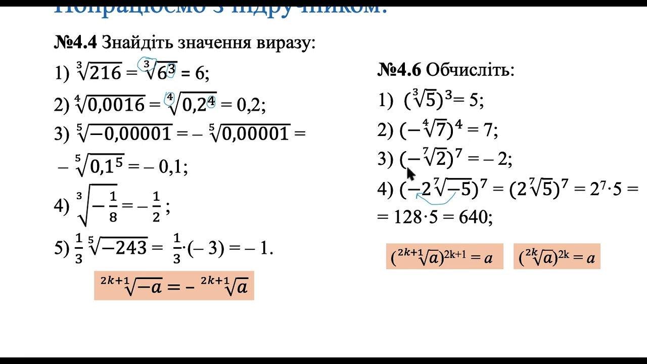 Корінь n-го степеня. Поняття. Урок 1. Алгебра 10 клас.