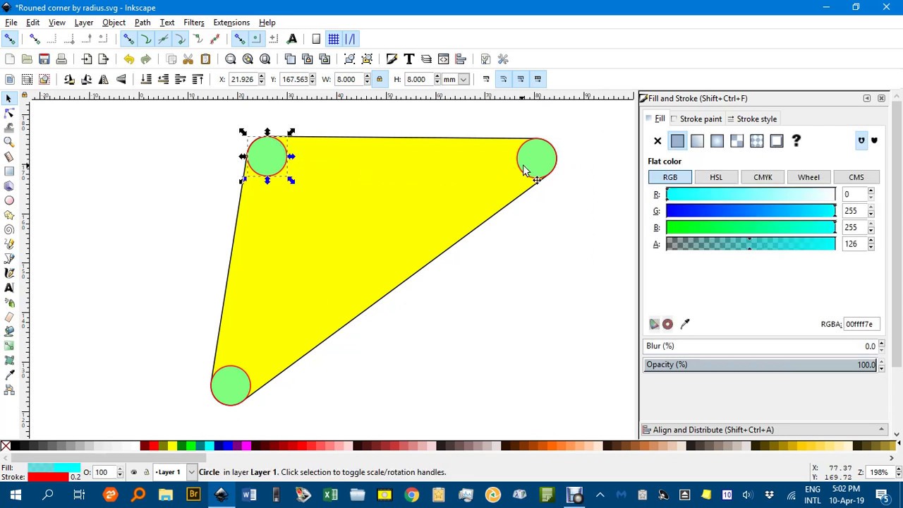 Rounded corner by radius
