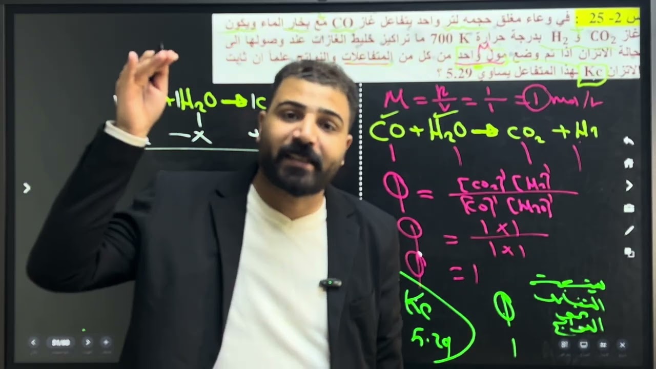 المراجعه التراكميه الفصل الثاني3 🌱 حاصل التفاعل  🌱العلاقة بين الطاقة الحرة وثابت الاتزان  🌱 