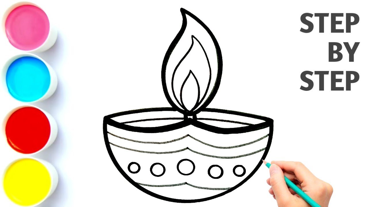 How to Draw Diya for Diwali | Diwali Diya Drawing | Diya Drawing | Draw Smart