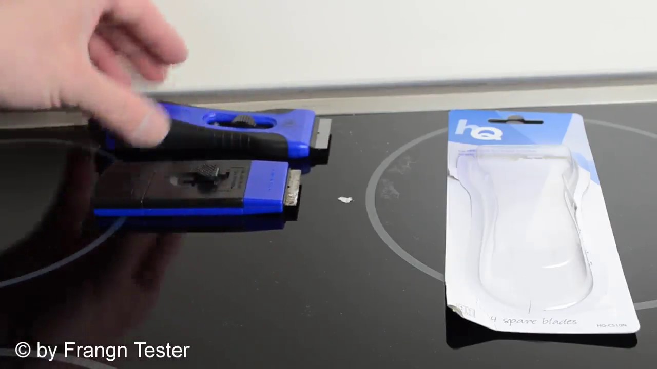 Premium Glas Ceran Kochfeld Schaber Reiniger, stabiler und handlicher Glaskeramik Schaber