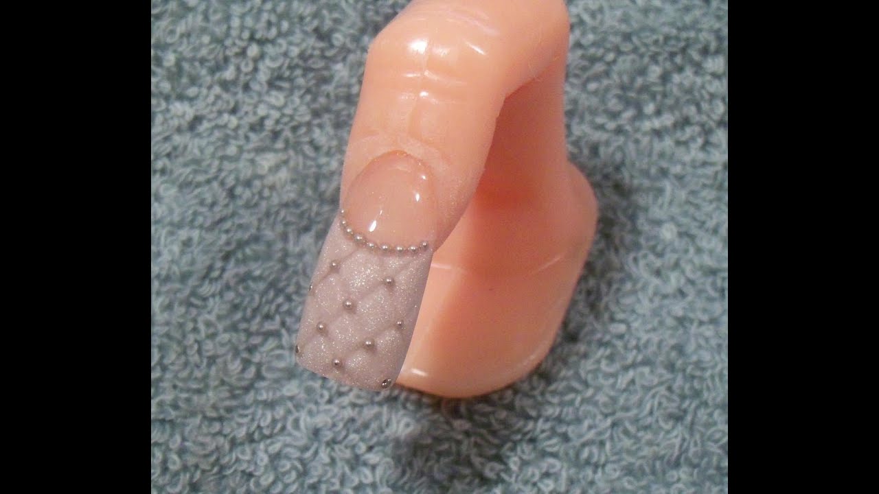 Acrylic Nails Tutorial - Quilted Wedding Design