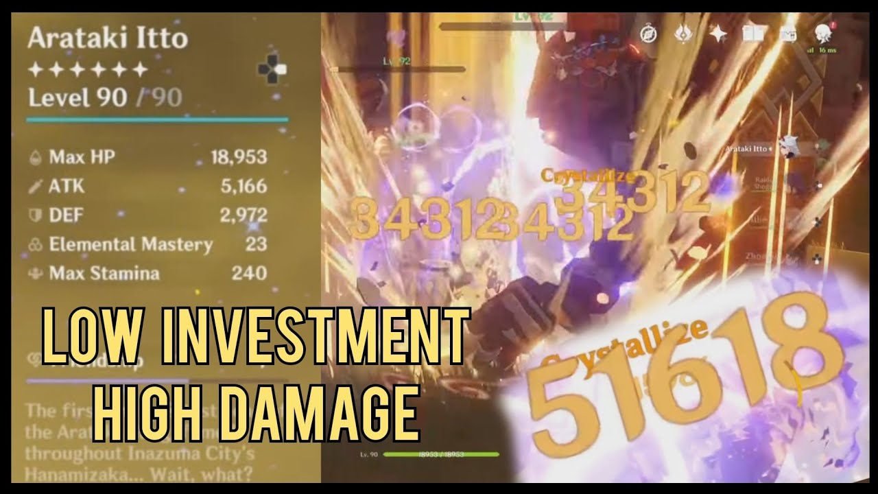 An Absolute Monster at Low Investment - F2P C0 Arataki Itto Showcase | Genshin Impact
