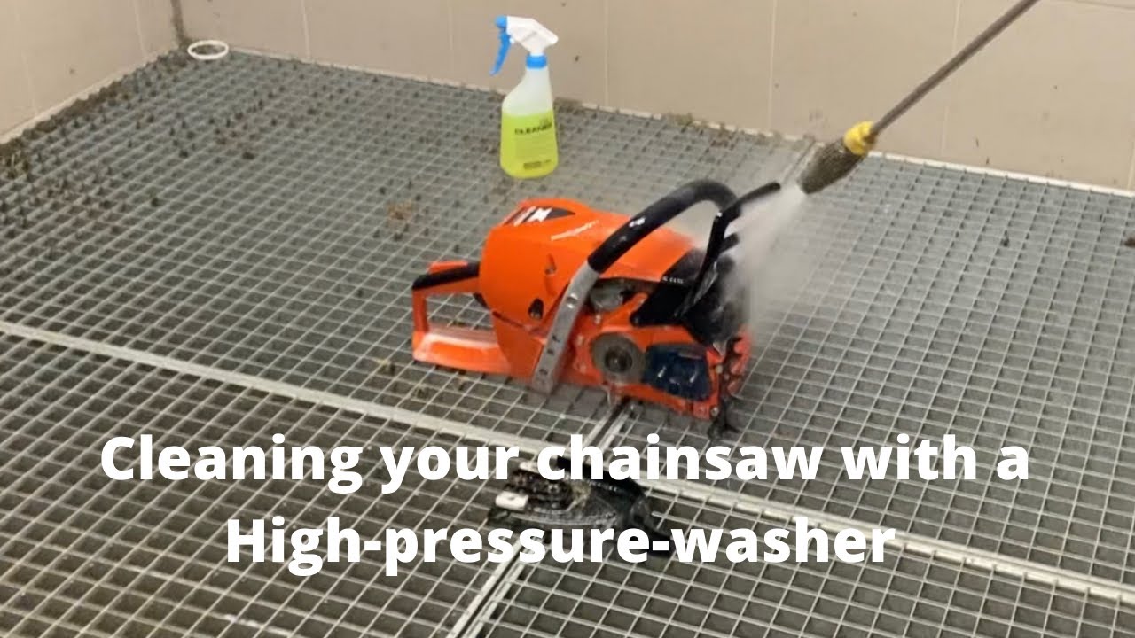 How to clean a chainsaw with a High-Pressure-Washer?