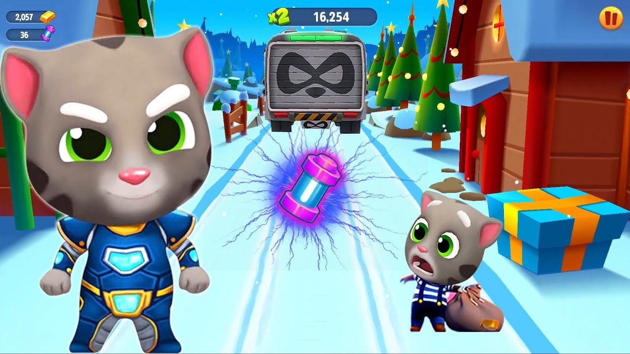 Talking Tom Gold Run Christmas ~ Hyper Tom & Cyber Angela's Neon Rush Adventure! 🎄