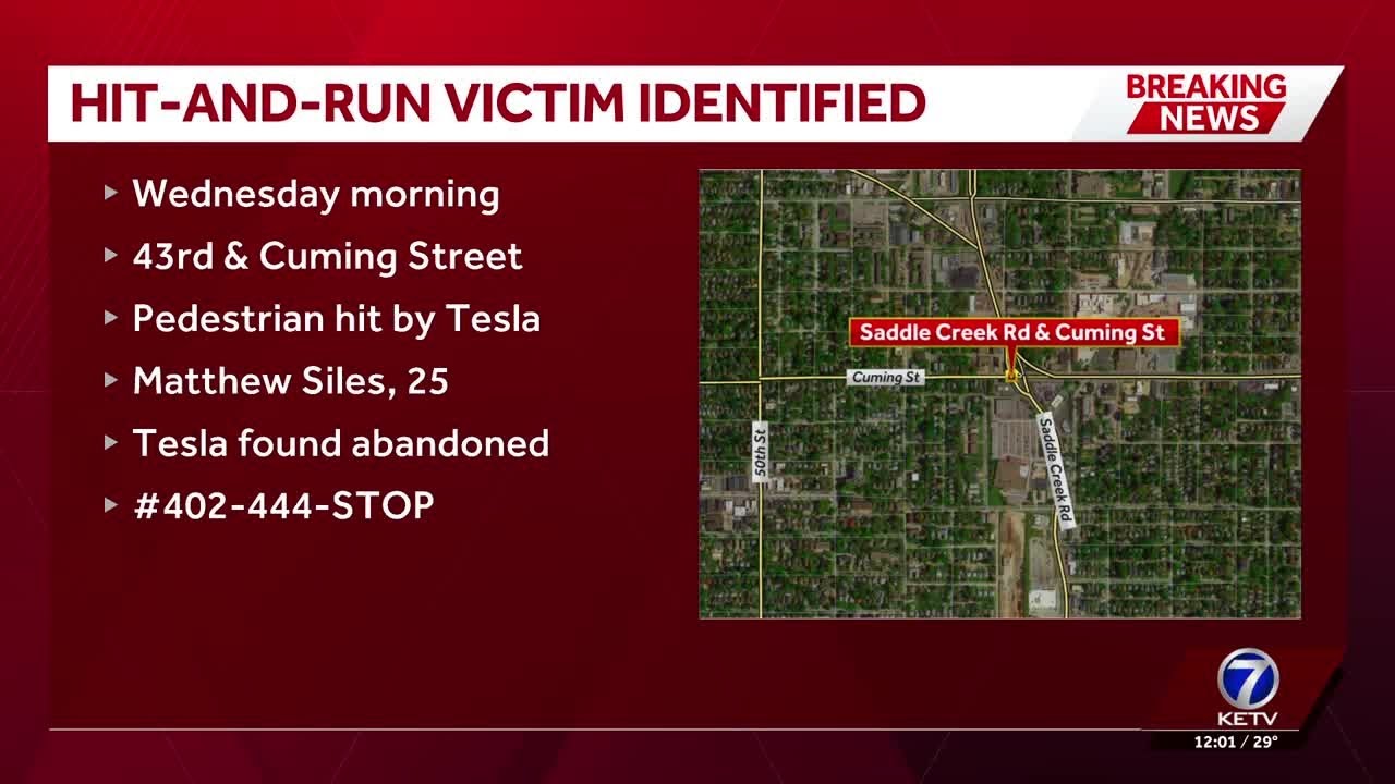 Omaha police identify man killed in hit-and-run crash involving Tesla