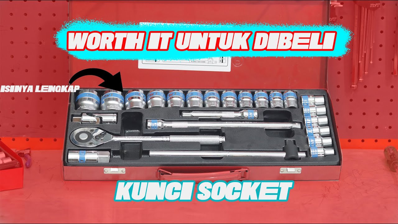 Kunci Socket Yang Isinya Lumayan Lengkap | IWT Kunci Socket set 25 pcs 1/2 DR 12PT