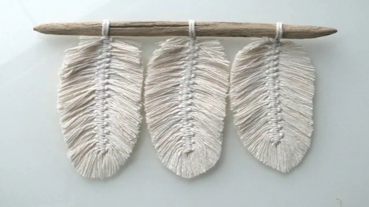 مكرمية الريشة / مشروع مربح من البيت بالخيوط/ macrame feather