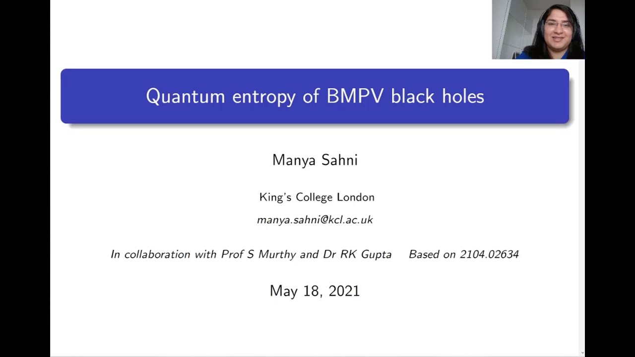Quantum Entropy of BMPV Black Holes with Dr. Manya Sahni