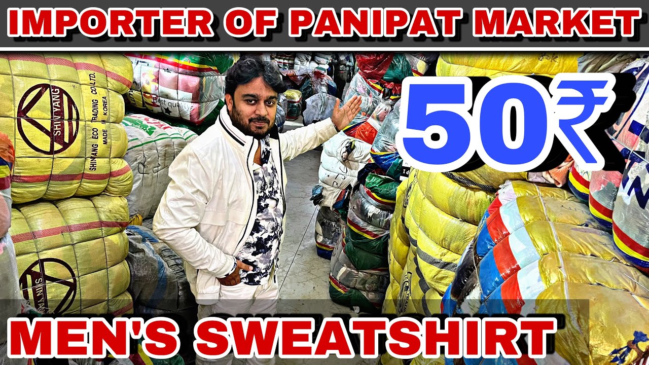 50₹ only Export surplus Korean men’s sweatshirt bale || A grade or A++ grade ? | importer & supplier